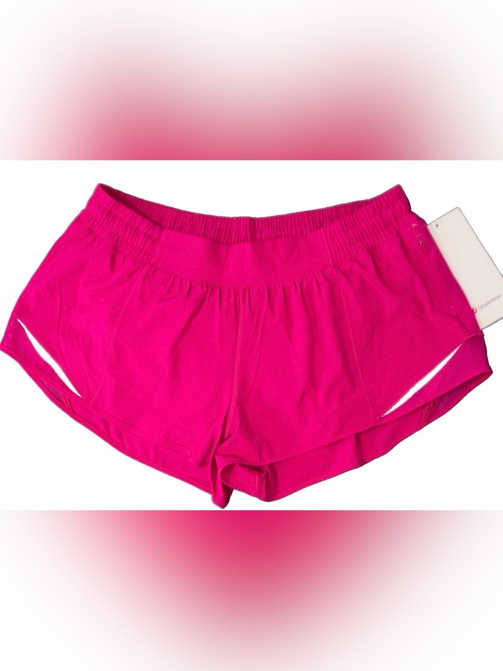 NWT LULULEMON SIZE 12 HOTTY HOT LOW RISE 2.5”L SHORT*LINED AUTHENTIC PINK FLARE